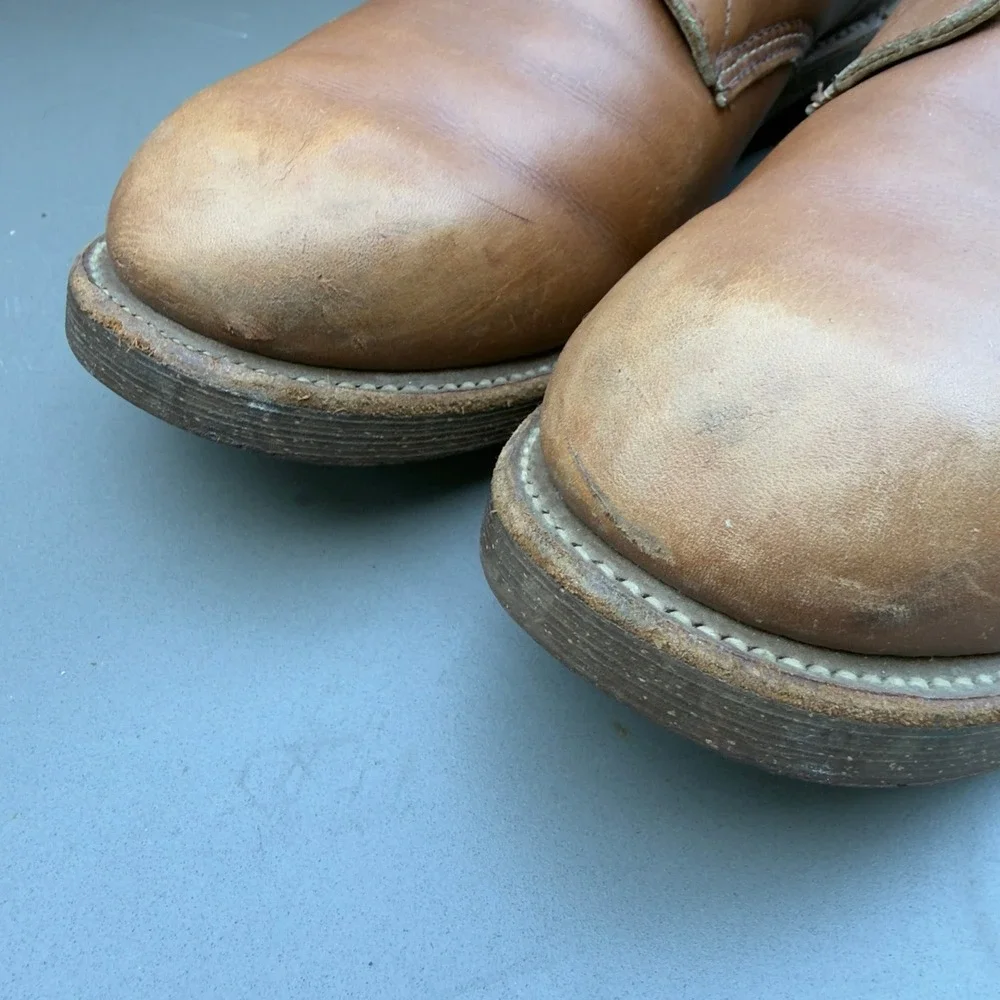 Chippewa USA Tan Leather Work Boots Size 10 Men's Brown Lace Up